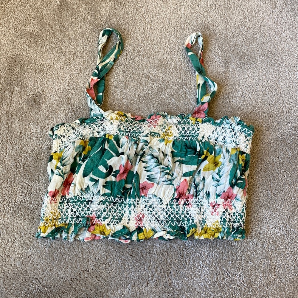 floral cropped tank